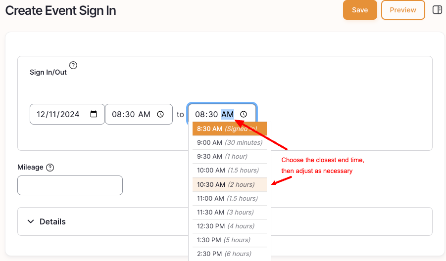 screenshot of signout screen